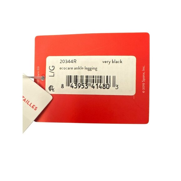 Spanx Black Leggings Size Large 10-12 Ecocare Ankle High-Waisted Womens NWT - Picture 2 of 6